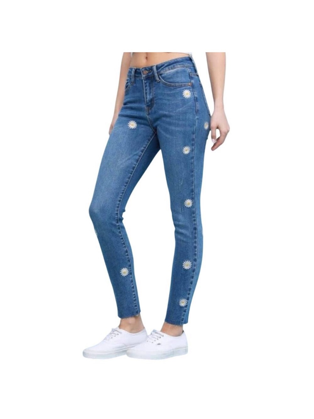 Judy Blue Women’s Size 5 / 27 Embroidered Daisy Skinny Fit Stretch Jeans